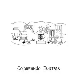 Imagen para colorear de un parque de juegos