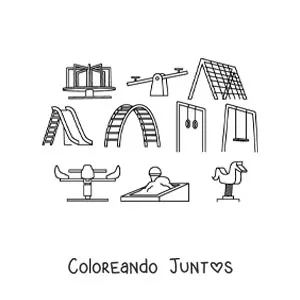 Imagen para colorear de un parque para niños