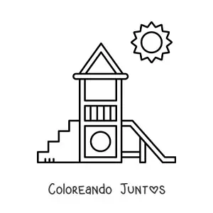 Imagen para colorear de un parque de juegos sencillo