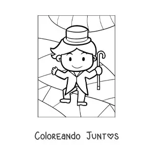 Imagen para colorear de un mago