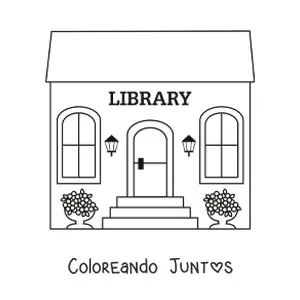 Imagen para colorear de una biblioteca
