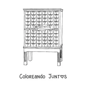 Imagen para colorear de un fichero de biblioteca