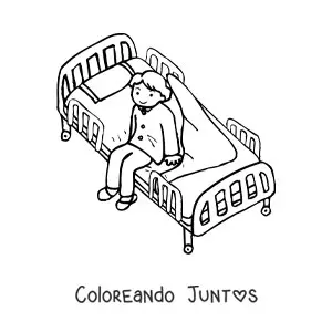 Imagen para colorear de un paciente del hospital