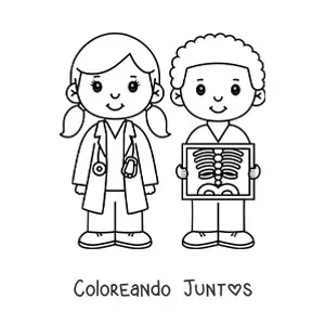 Médico y radiólogo kawaii