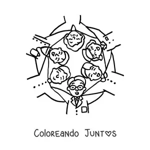 Imagen para colorear del personal de salud y los pacientes
