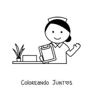 Imagen para colorear de una enfermera del hospital