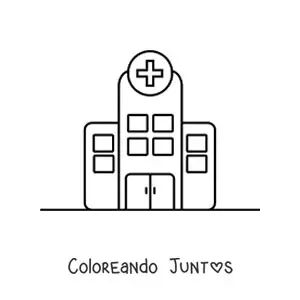 Imagen para colorear de un hospital pequeño