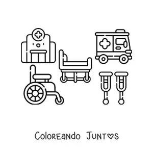 Imagen para colorear de los elementos del hospital
