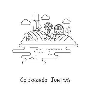 Imagen para colorear de una granja