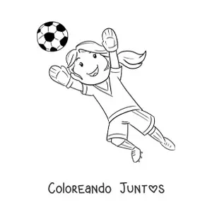 Imagen para colorear de una niña portera