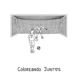 Imagen para colorear de un partido de fútbol