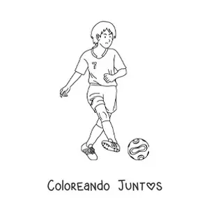 Imagen para colorear de una persona jugando fútbol