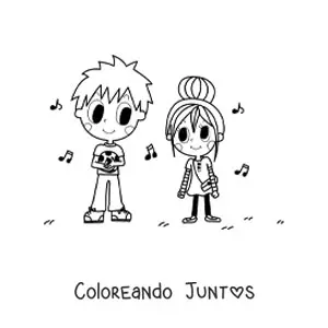 Imagen para colorear de una pareja de futbolistas