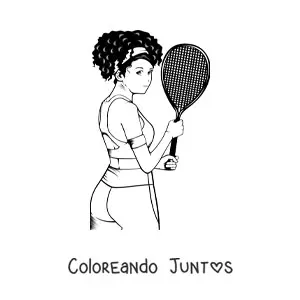 Mujer con raqueta de tenis