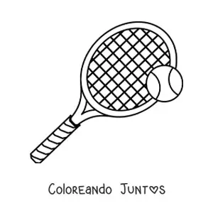 Imagen para colorear de una raqueta y una pelota de tenis