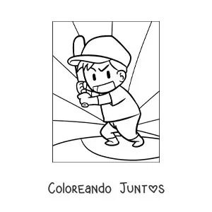Imagen para colorear de un jugador de béisbol con bate