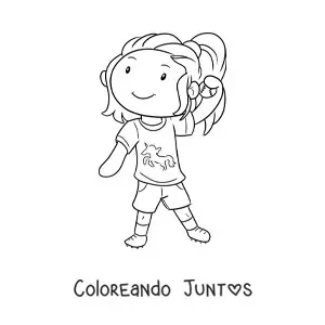 Imagen para colorear de una niña jugando béisbol