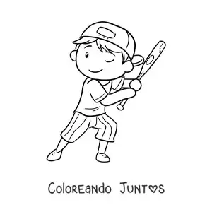 Imagen para colorear de un beisbolista bateando