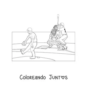 Imagen para colorear de un partido de béisbol