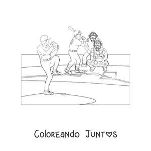 Imagen para colorear de un juego de béisbol