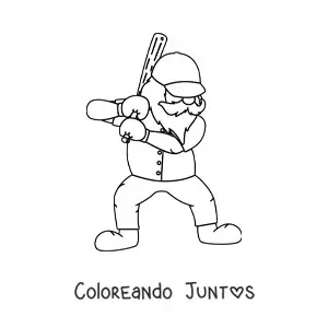 Imagen para colorear de un santa beisbolista