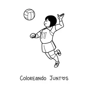 Imagen para colorear de un remate de voleibol