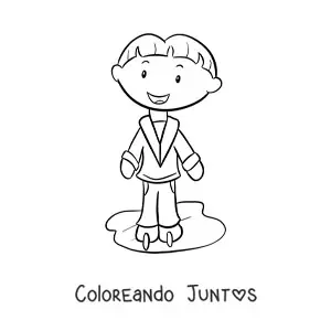 Imagen para colorear de una niña practicando patinaje sobre hielo