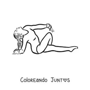 Imagen para colorear de una mujer haciendo gimnasia rítmica