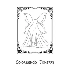 Imagen para colorear de un vestido de hada
