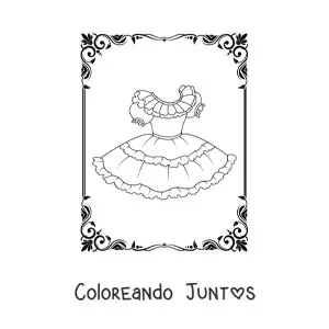 Imagen para colorear de un vestido corto