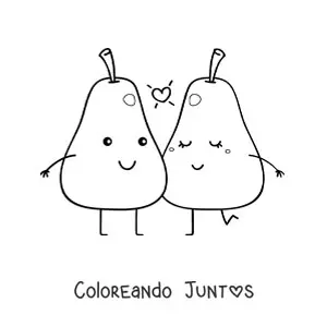 Pareja de peras kawaii