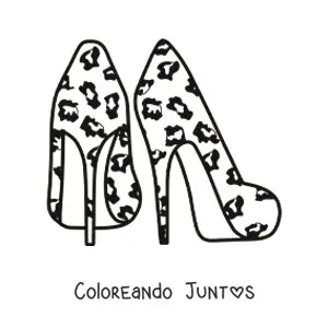 Imagen para colorear de un par de zapatos de tacón