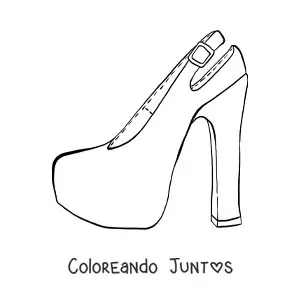 Imagen para colorear de un zapato de tacón alto