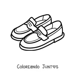 Imagen para colorear de un par de zapatos de cuero