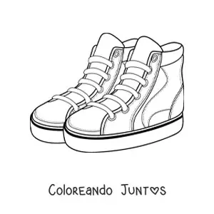Imagen para colorear de un par de botines de tela