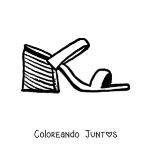 Imagen para colorear de una sandalia de verano sencilla