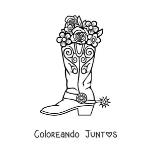 Imagen para colorear de una bota vaquera