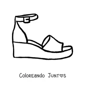 Imagen para colorear de una sandalia de verano con broche