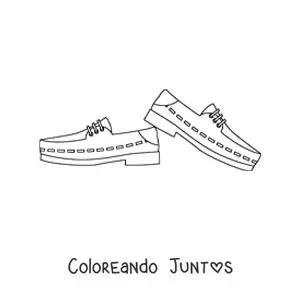 Imagen para colorear de un par de zapatos de hombre