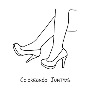 Imagen para colorear de un par de pies con tacones