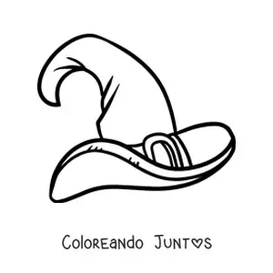 Imagen para colorear de un sombrero de bruja
