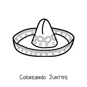 Imagen para colorear de un sombrero de mariachi
