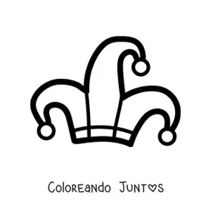 Imagen para colorear de un sombrero de bufón