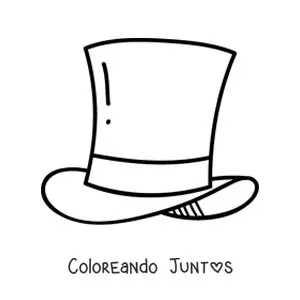 Imagen para colorear de un sombrero de copa