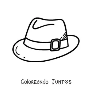 Imagen para colorear de un sombrero estilo fedora