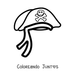 Imagen para colorear de un sombrero de pirata