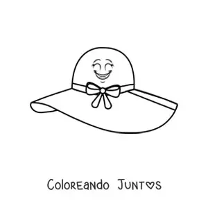 Imagen para colorear de un sombrero animado sonriente