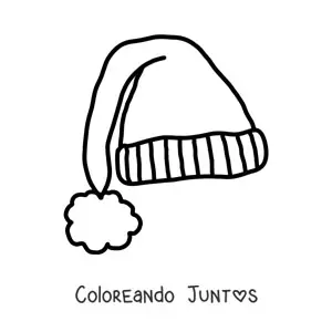 Imagen para colorear de un sombrero de Navidad