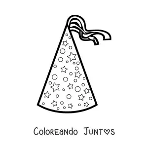 Imagen para colorear de un sombrero de fiesta