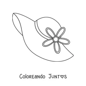 Imagen para colorear de un sombrero de verano